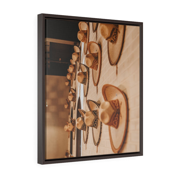 Sombreros - Vertical Framed Premium Gallery Wrap Canvas